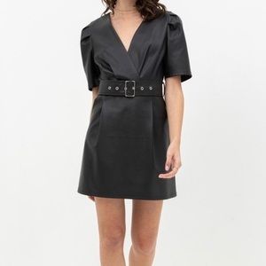 NWT Love Tree Faux Leather Dress with Belt